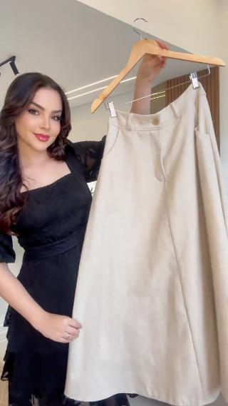 saia midi longa alfaiataria