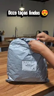 Jogo 12 Taças Vidro Diamante Borda Dourada — Elegância p/ sua mesa ✨