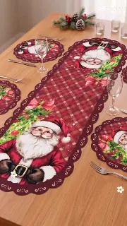 `Kit Trilho de Mesa Natal Papai Noel 🎅
