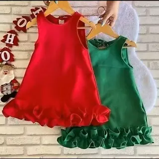 vestido trapézio /batinha vermelho /branco