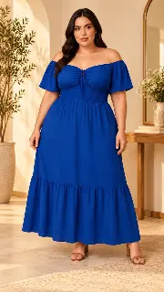 Vestido longo Plus Size
