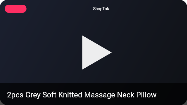 2pcs Grey Soft Knitted Massage Neck Pillow